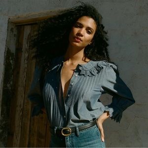 NWT Doen Hickory Top in blue chambray